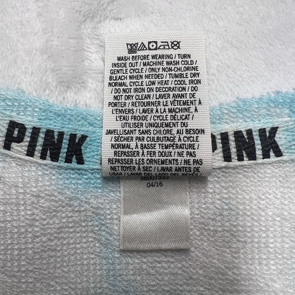 PINK By Victoria Secret Women’s Sweatshirt Boat Neck Tie-Dye Pullover Top XS - Picture 4 of 10